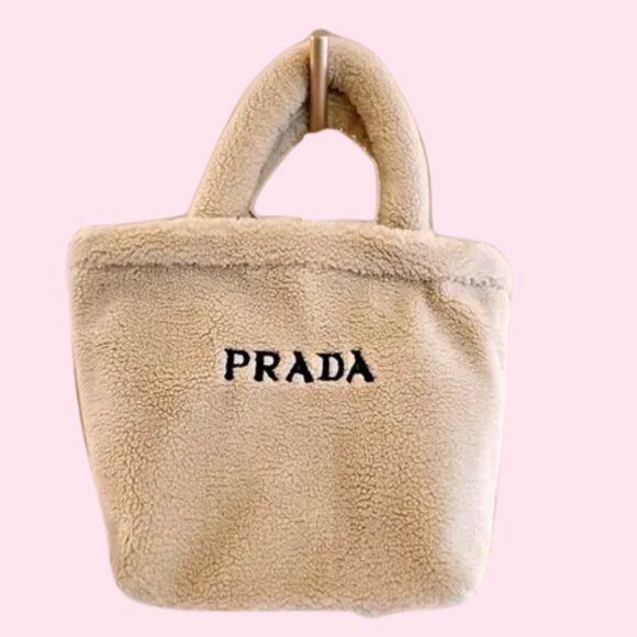 Prada Teddy Mini Novelty Sherpa Tote Handbag NEW - Picture 1 of 5